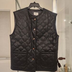 FRNCH Oversized Black Quilted Vest